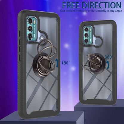 For Motorola Moto G60 Starry Sky Solid Color Series Shockproof PC + TPU Protective Case with Ring Holder & Magnetic Function(Black) - Motorola Cases by buy2fix | Online Shopping UK | buy2fix