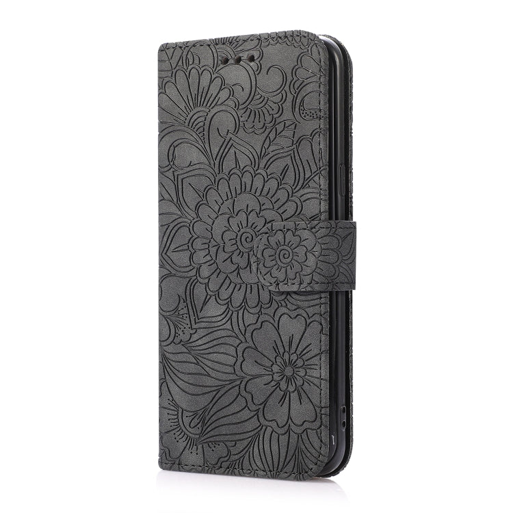 For Samsung Galaxy S8+ Skin Feel Embossed Sunflower Horizontal Flip Leather Case with Holder & Card Slots & Wallet & Lanyard(Black) by buy2fix