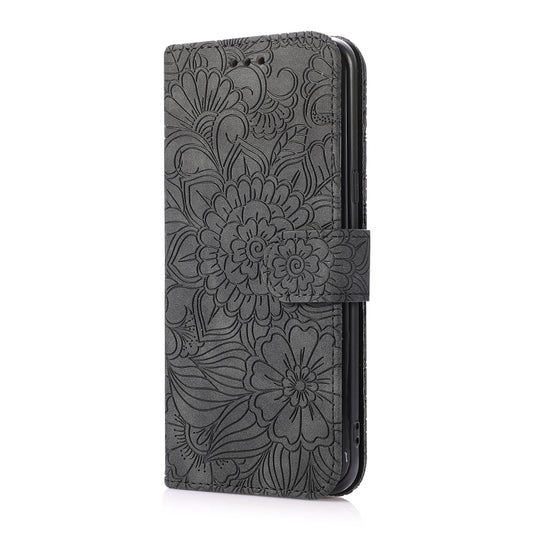 For Samsung Galaxy S8+ Skin Feel Embossed Sunflower Horizontal Flip Leather Case with Holder & Card Slots & Wallet & Lanyard(Black) by buy2fix