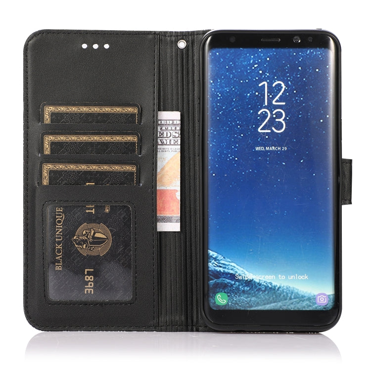 For Samsung Galaxy S8+ Skin Feel Embossed Sunflower Horizontal Flip Leather Case with Holder & Card Slots & Wallet & Lanyard(Black) by buy2fix