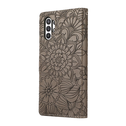 For Samsung Galaxy A32 5G Skin Feel Embossed Sunflower Horizontal Flip Leather Case with Holder & Card Slots & Wallet & Lanyard(Gray) by buy2fix