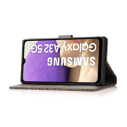 For Samsung Galaxy A32 5G Skin Feel Embossed Sunflower Horizontal Flip Leather Case with Holder & Card Slots & Wallet & Lanyard(Gray) by buy2fix