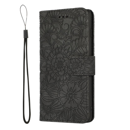 For Samsung Galaxy S10+ Skin Feel Embossed Sunflower Horizontal Flip Leather Case with Holder & Card Slots & Wallet & Lanyard(Black) by buy2fix
