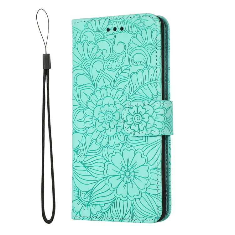 For Samsung Galaxy S10e Skin Feel Embossed Sunflower Horizontal Flip Leather Case with Holder & Card Slots & Wallet & Lanyard(Green) by buy2fix
