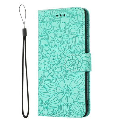 For Samsung Galaxy S10e Skin Feel Embossed Sunflower Horizontal Flip Leather Case with Holder & Card Slots & Wallet & Lanyard(Green) by buy2fix