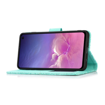 For Samsung Galaxy S10e Skin Feel Embossed Sunflower Horizontal Flip Leather Case with Holder & Card Slots & Wallet & Lanyard(Green) by buy2fix