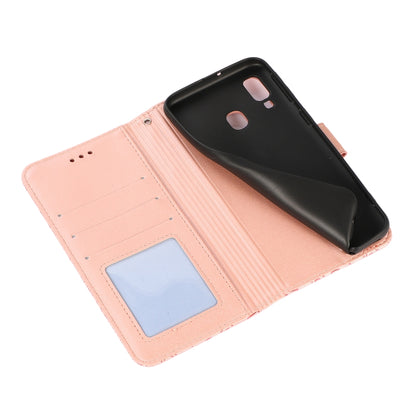 For Samsung Galaxy A40 Skin Feel Embossed Sunflower Horizontal Flip Leather Case with Holder & Card Slots & Wallet & Lanyard(Rose Gold) by buy2fix