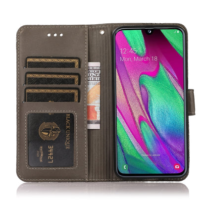 For Samsung Galaxy A40 Skin Feel Embossed Sunflower Horizontal Flip Leather Case with Holder & Card Slots & Wallet & Lanyard(Gray) by buy2fix