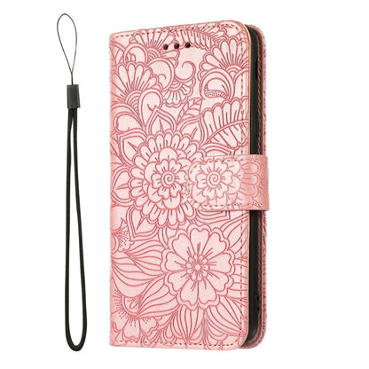 For Samsung Galaxy J6 Skin Feel Embossed Sunflower Horizontal Flip Leather Case with Holder & Card Slots & Wallet & Lanyard(Rose Gold) by buy2fix
