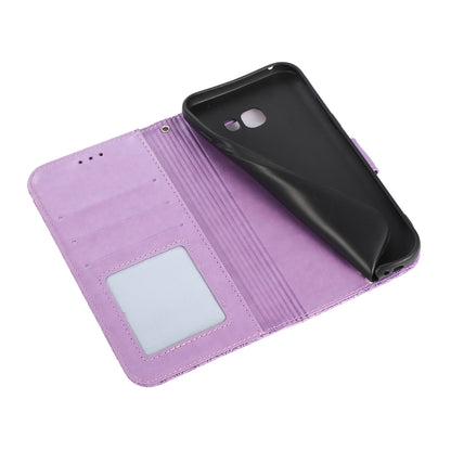 For Samsung Galaxy A5 (2017) Skin Feel Embossed Sunflower Horizontal Flip Leather Case with Holder & Card Slots & Wallet & Lanyard(Purple) by buy2fix