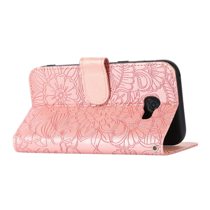 For Samsung Galaxy A5 (2017) Skin Feel Embossed Sunflower Horizontal Flip Leather Case with Holder & Card Slots & Wallet & Lanyard(Rose Gold) by buy2fix