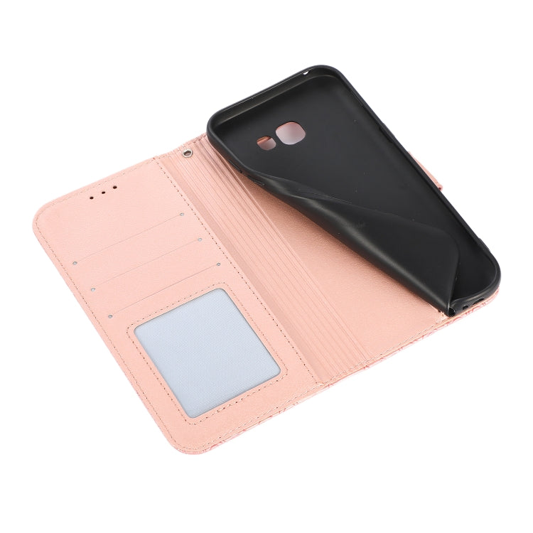 For Samsung Galaxy A5 (2017) Skin Feel Embossed Sunflower Horizontal Flip Leather Case with Holder & Card Slots & Wallet & Lanyard(Rose Gold) by buy2fix