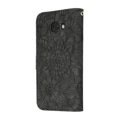 For Samsung Galaxy A5 (2017) Skin Feel Embossed Sunflower Horizontal Flip Leather Case with Holder & Card Slots & Wallet & Lanyard(Black) by buy2fix