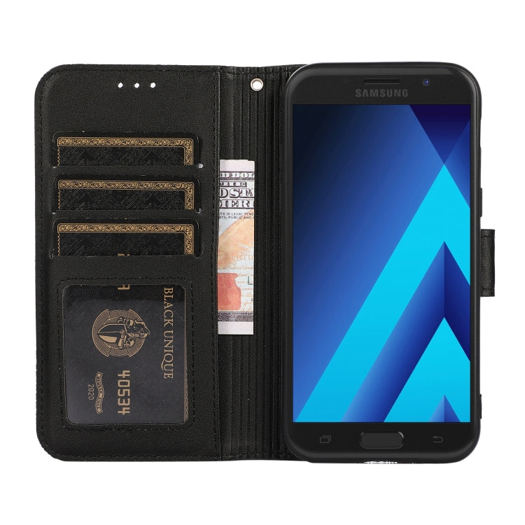 For Samsung Galaxy A5 (2017) Skin Feel Embossed Sunflower Horizontal Flip Leather Case with Holder & Card Slots & Wallet & Lanyard(Black) by buy2fix