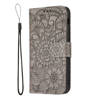 For Samsung Galaxy A5 (2017) Skin Feel Embossed Sunflower Horizontal Flip Leather Case with Holder & Card Slots & Wallet & Lanyard(Gray) by buy2fix