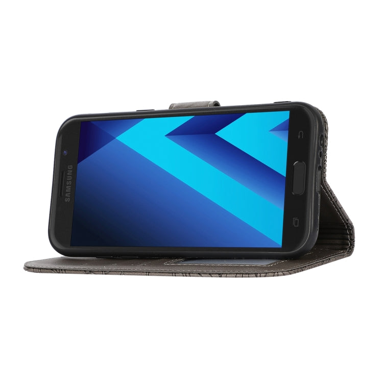 For Samsung Galaxy A5 (2017) Skin Feel Embossed Sunflower Horizontal Flip Leather Case with Holder & Card Slots & Wallet & Lanyard(Gray) by buy2fix