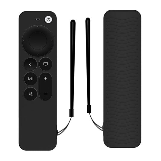 Silicone Protective Case Cover For Apple TV 4K 4th Siri Remote Controller(Black) - Apple TV Accessories by buy2fix | Online Shopping UK | buy2fix