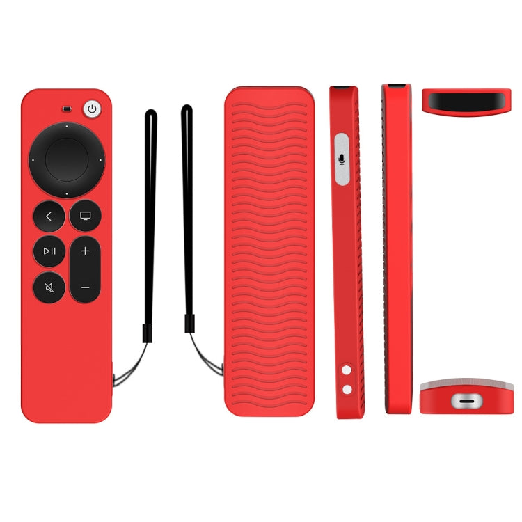 Silicone Protective Case Cover For Apple TV 4K 4th Siri Remote Controller(Red) - Apple TV Accessories by buy2fix | Online Shopping UK | buy2fix