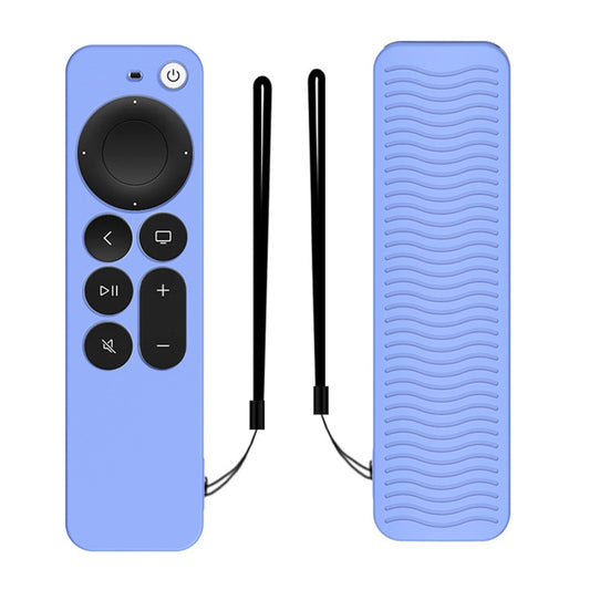 Silicone Protective Case Cover For Apple TV 4K 4th Siri Remote Controller(Luminous Blue) - Apple TV Accessories by buy2fix | Online Shopping UK | buy2fix
