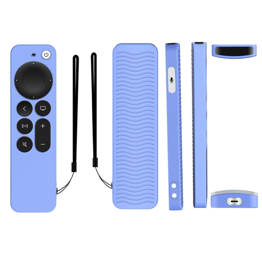 Silicone Protective Case Cover For Apple TV 4K 4th Siri Remote Controller(Luminous Blue) - Apple TV Accessories by buy2fix | Online Shopping UK | buy2fix
