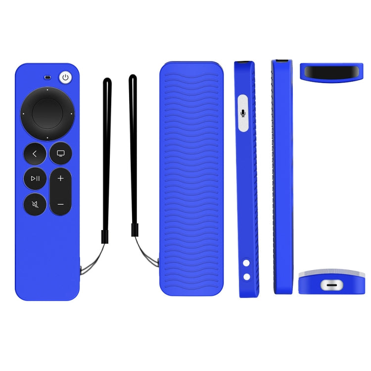 Silicone Protective Case Cover For Apple TV 4K 4th Siri Remote Controller(Blue) - Apple TV Accessories by buy2fix | Online Shopping UK | buy2fix