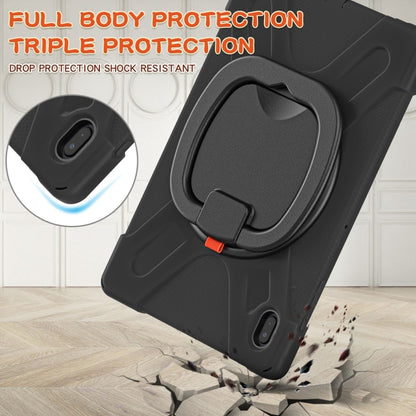 For Samsung Galaxy Tab S7 FE T730 Silicone + PC Protective Case with Holder & Shoulder Strap(Black+Black) - Other Galaxy Tab PC by buy2fix | Online Shopping UK | buy2fix