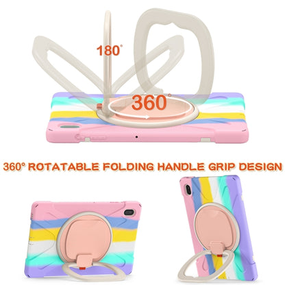 For Samsung Galaxy Tab S7 FE T730 Silicone + PC Protective Case with Holder & Shoulder Strap(Colorful Pink) - Other Galaxy Tab PC by buy2fix | Online Shopping UK | buy2fix