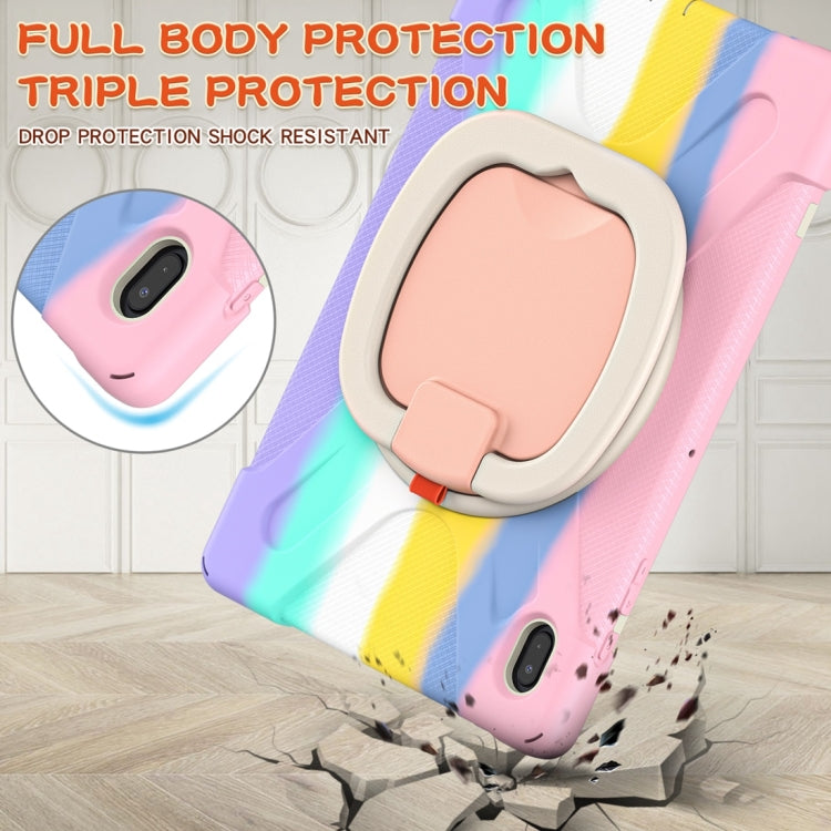 For Samsung Galaxy Tab S7 FE T730 Silicone + PC Protective Case with Holder & Shoulder Strap(Colorful Pink) - Other Galaxy Tab PC by buy2fix | Online Shopping UK | buy2fix