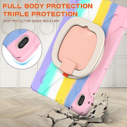 For Samsung Galaxy Tab S7 FE T730 Silicone + PC Protective Case with Holder & Shoulder Strap(Colorful Pink) - Other Galaxy Tab PC by buy2fix | Online Shopping UK | buy2fix