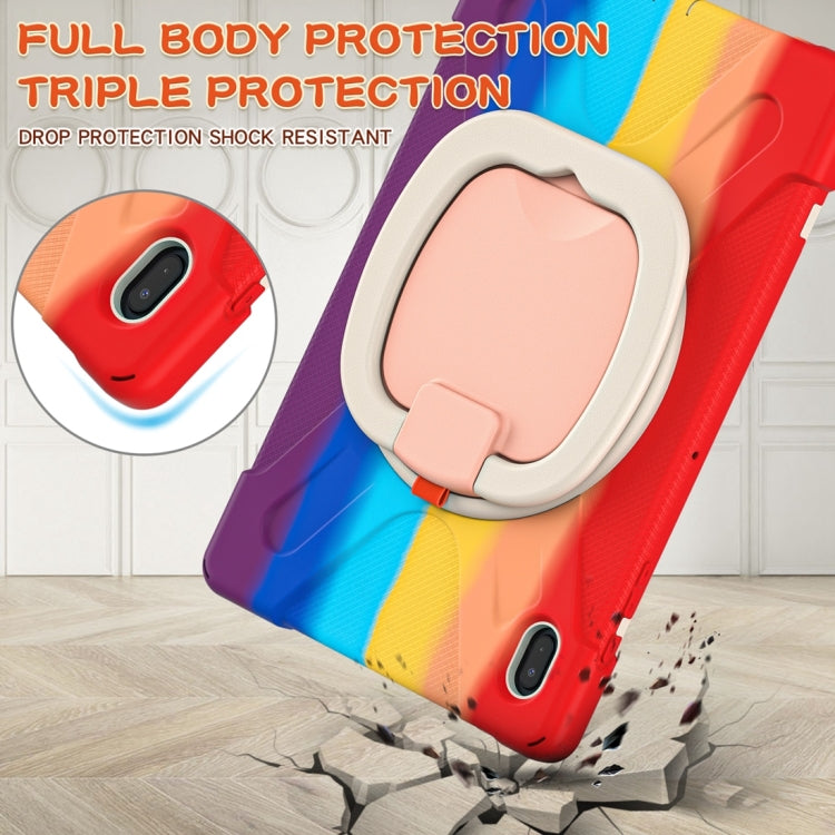 For Samsung Galaxy Tab S7 FE T730 Silicone + PC Protective Case with Holder & Shoulder Strap(Colorful Red) - Other Galaxy Tab PC by buy2fix | Online Shopping UK | buy2fix