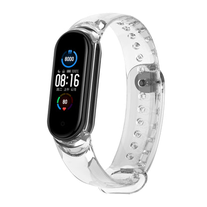 For Xiaomi Mi Band 6 / 5 / 4 / 3 Discoloration in Light TPU Watch Band (Transparent) - Watch Bands by buy2fix | Online Shopping UK | buy2fix