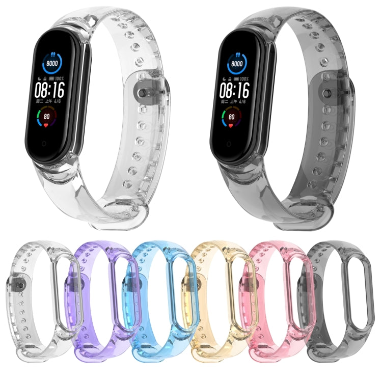 For Xiaomi Mi Band 6 / 5 / 4 / 3 Discoloration in Light TPU Watch Band (Transparent) - Watch Bands by buy2fix | Online Shopping UK | buy2fix