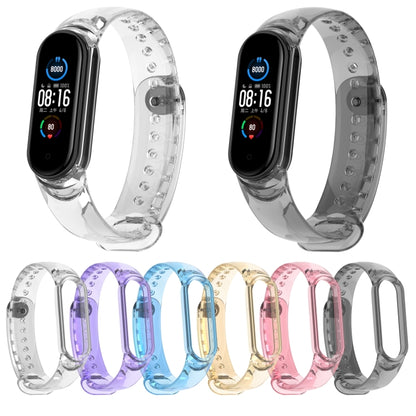 For Xiaomi Mi Band 6 / 5 / 4 / 3 Discoloration in Light TPU Watch Band (Transparent) - Watch Bands by buy2fix | Online Shopping UK | buy2fix