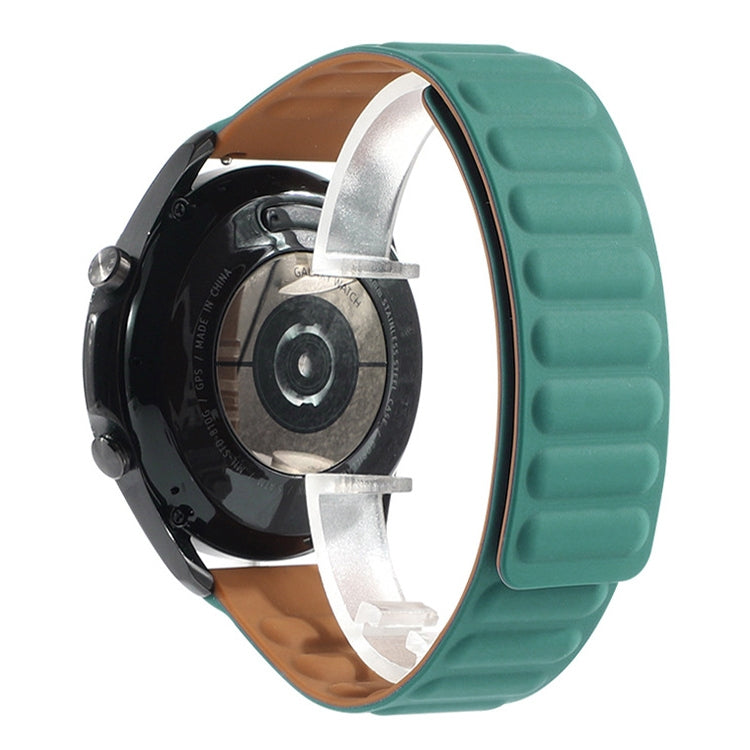 For Samsung Galaxy Watch 3 41mm Silicone Magnetic Watch Band(Peacock Green) - Watch Bands by buy2fix | Online Shopping UK | buy2fix
