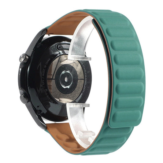 For Samsung Galaxy Watch 3 41mm Silicone Magnetic Watch Band(Peacock Green) - Watch Bands by buy2fix | Online Shopping UK | buy2fix