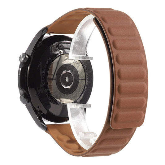 For Samsung Galaxy Watch 3 41mm Silicone Magnetic Watch Band(Brown) - Watch Bands by buy2fix | Online Shopping UK | buy2fix