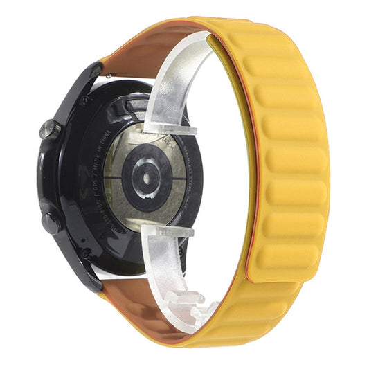 For Samsung Galaxy Watch 3 41mm Silicone Magnetic Watch Band(Light Yellow) - Watch Bands by buy2fix | Online Shopping UK | buy2fix