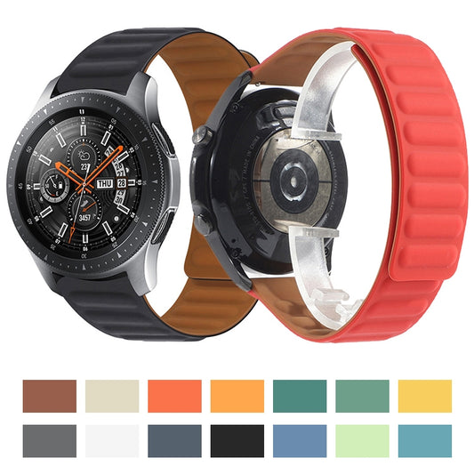 For Samsung Galaxy Watch 3 41mm Silicone Magnetic Watch Band(Orange) - Watch Bands by buy2fix | Online Shopping UK | buy2fix