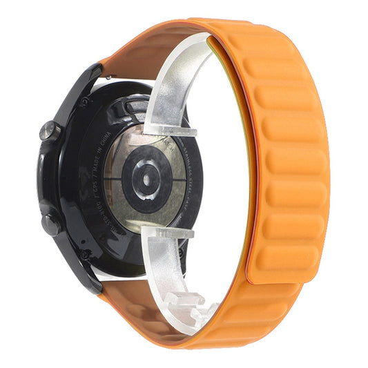 For Samsung Galaxy Watch 3 45mm Silicone Magnetic Watch Band(Orange Yellow) - Watch Bands by buy2fix | Online Shopping UK | buy2fix