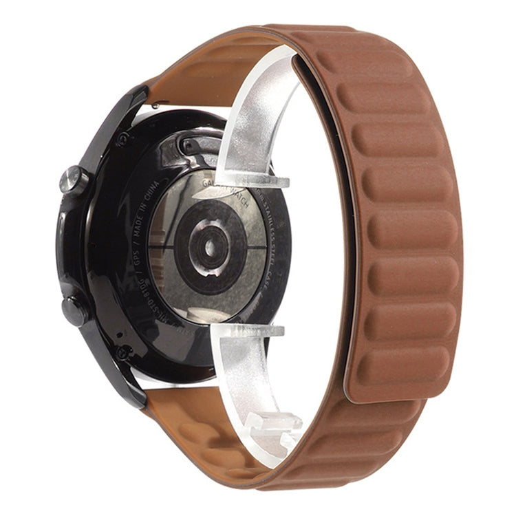 For Samsung Galaxy Watch 3 45mm Silicone Magnetic Watch Band(Brown) - Watch Bands by buy2fix | Online Shopping UK | buy2fix