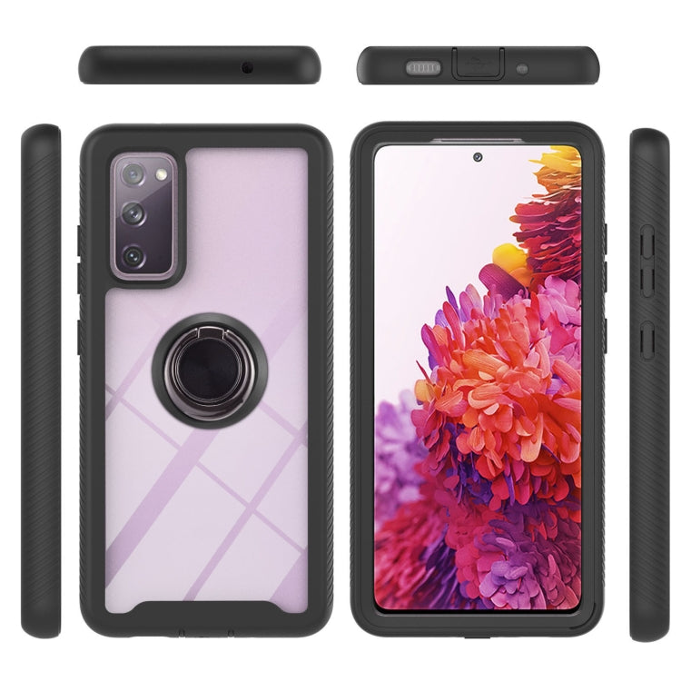 For Samsung Galaxy S20 FE 4G / 5G Starry Sky Solid Color Series Shockproof PC + TPU Protective Case with Ring Holder & Magnetic Function(Black) by buy2fix