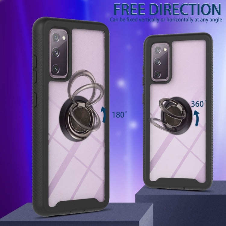 For Samsung Galaxy S20 FE 4G / 5G Starry Sky Solid Color Series Shockproof PC + TPU Protective Case with Ring Holder & Magnetic Function(Black) by buy2fix