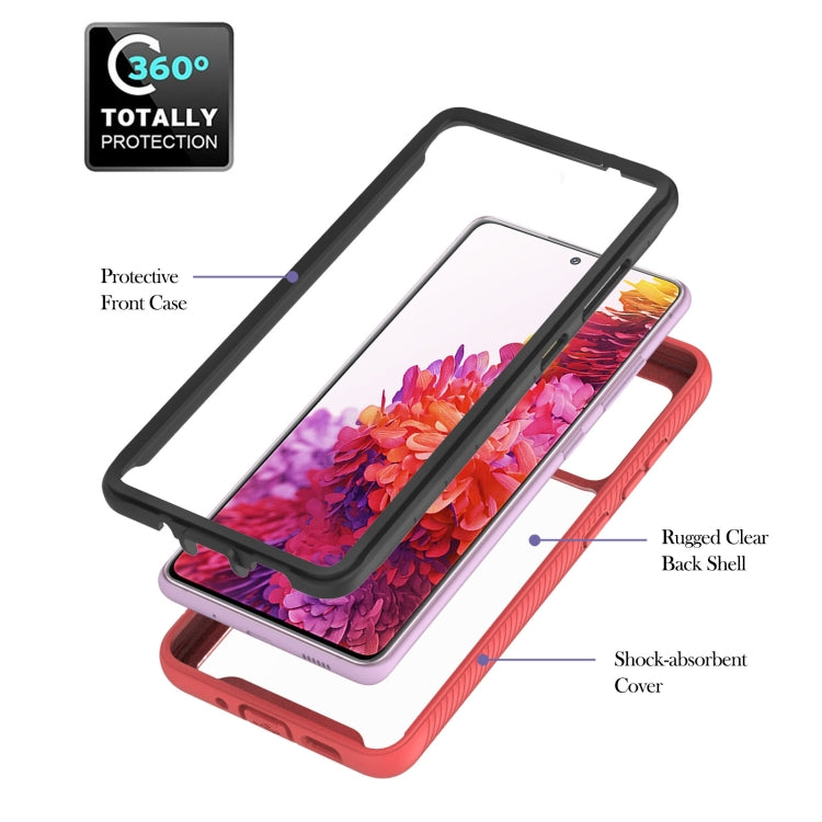For Samsung Galaxy S20 FE 4G / 5G Starry Sky Solid Color Series Shockproof PC + TPU Protective Case with Ring Holder & Magnetic Function(Red) by buy2fix