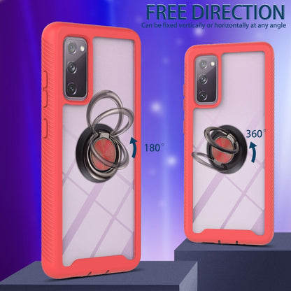 For Samsung Galaxy S20 FE 4G / 5G Starry Sky Solid Color Series Shockproof PC + TPU Protective Case with Ring Holder & Magnetic Function(Red) by buy2fix
