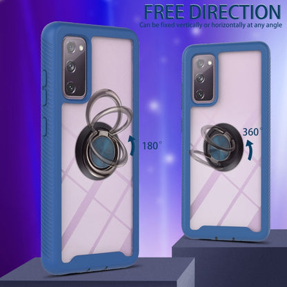 For Samsung Galaxy S20 FE 4G / 5G Starry Sky Solid Color Series Shockproof PC + TPU Protective Case with Ring Holder & Magnetic Function(Blue) by buy2fix