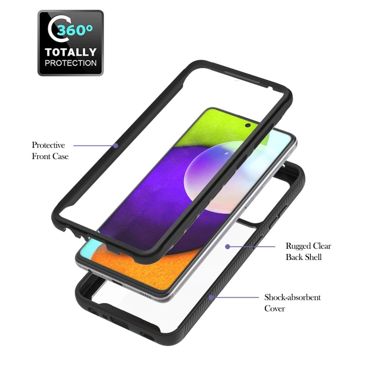 For Samsung Galaxy A52 5G / 4G Starry Sky Solid Color Series Shockproof PC + TPU Protective Case with Ring Holder & Magnetic Function(Black) by buy2fix