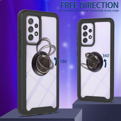 For Samsung Galaxy A52 5G / 4G Starry Sky Solid Color Series Shockproof PC + TPU Protective Case with Ring Holder & Magnetic Function(Black) by buy2fix
