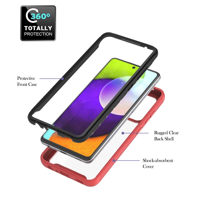 For Samsung Galaxy A52 5G / 4G Starry Sky Solid Color Series Shockproof PC + TPU Protective Case with Ring Holder & Magnetic Function(Red) by buy2fix