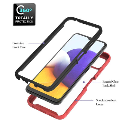 For Samsung Galaxy A22 5G Starry Sky Solid Color Series Shockproof PC + TPU Protective Case with Ring Holder & Magnetic Function(Red) by buy2fix