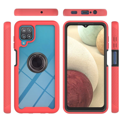 For Samsung Galaxy A12 Starry Sky Solid Color Series Shockproof PC + TPU Protective Case with Ring Holder & Magnetic Function(Red) by buy2fix